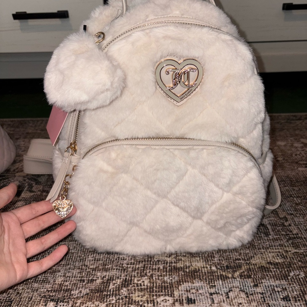 Juicy Couture Cream Quilted Backpack